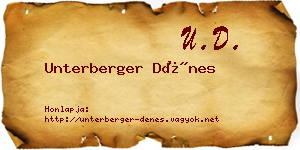 Unterberger Dénes névjegykártya